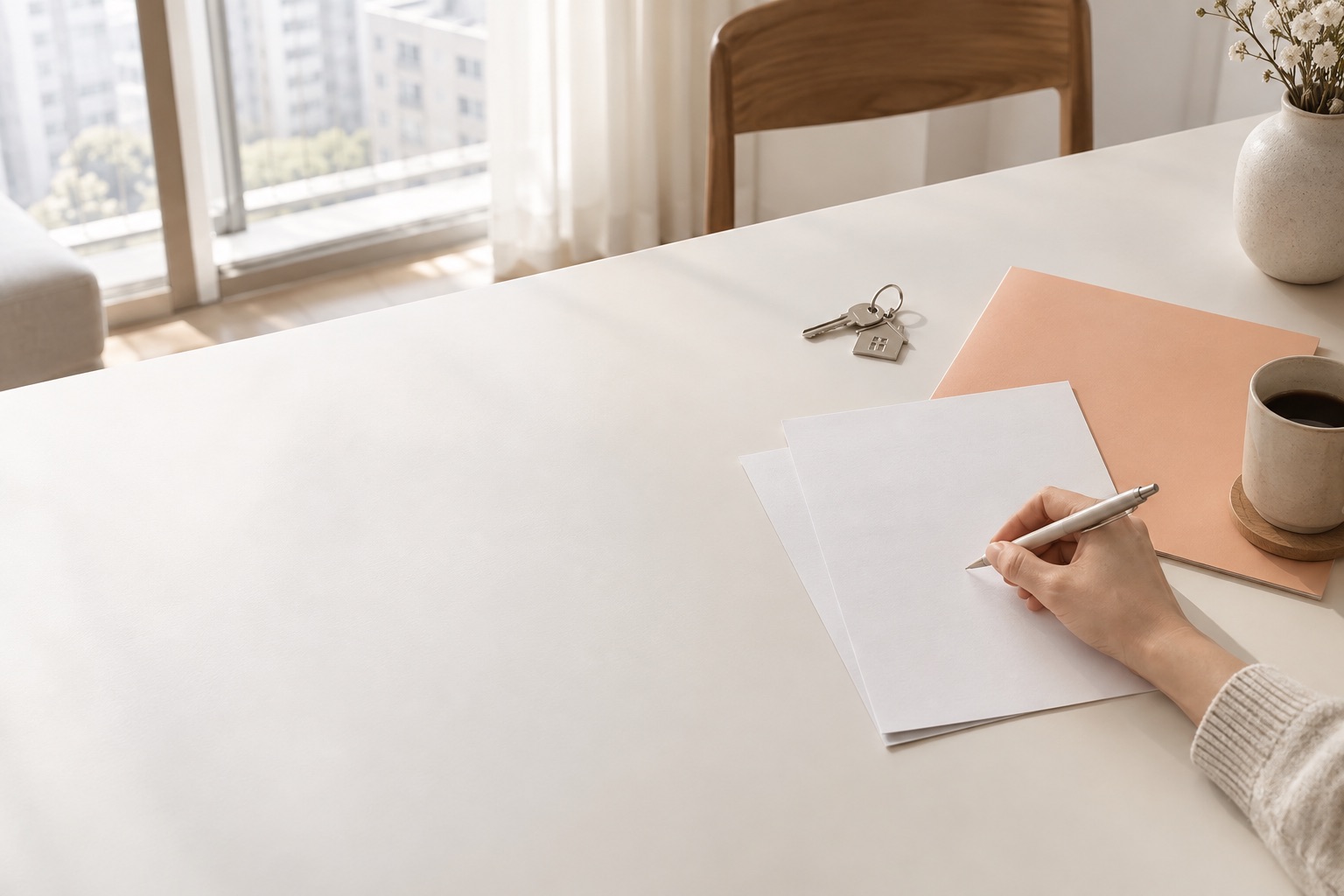 집 안의 테이블 · 한쪽에 모아 놓은 작은 준비