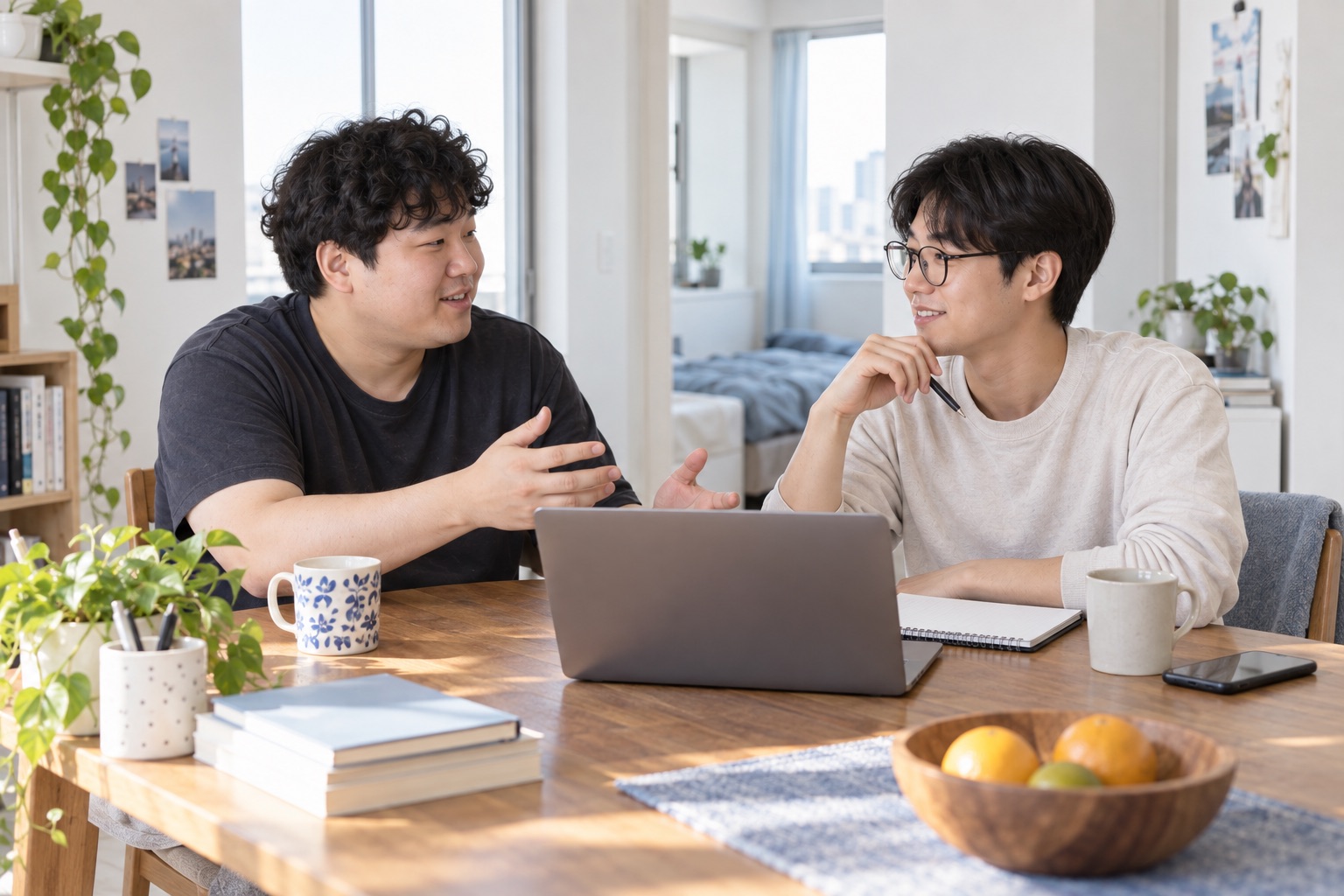 친구와 함께 살기 · 지원 신규 생활 장면